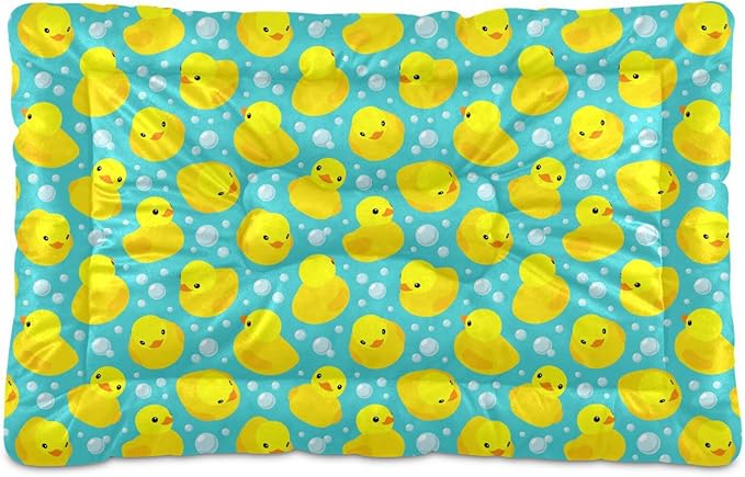 Pet Bed Yellow Duck Cartoon Dog Bed Mat Absorbing Non Slip Pad Pet Sleeping Mat for Small, Medium, and Large Dogs Puppy Cat 36 in x 24 in