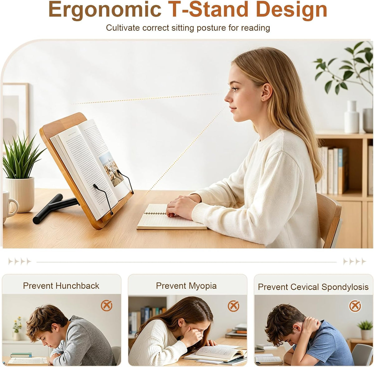 2-in-1 Floor & Desktop Music Book Stand, Adjustable Height 19.7-51.2 in