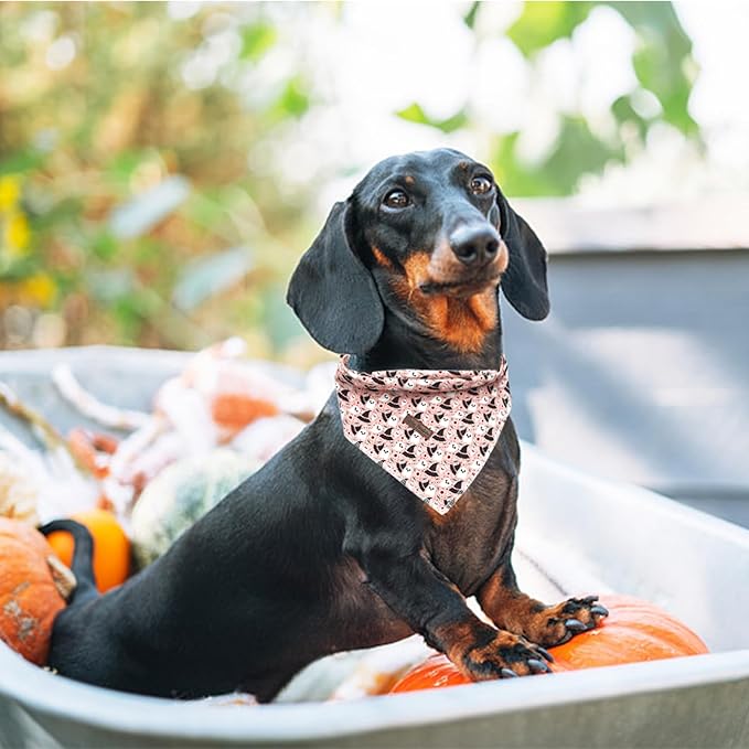 Dog Bandana, 1PC Ghost Print Dog Bandanas Halloween Bandanas Fall Bandanas Comfortable Bandanas Bibs Scarf Square Soft Dog Kerchief Pet Bandanas for Small Medium Large Dogs