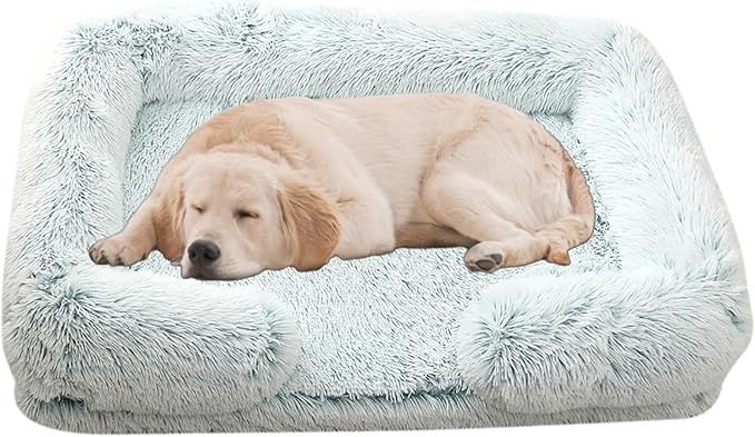 Dog Beds Large Sized dog Orthopedic, Sofa Dog Bed with Waterproof Lining and Nonskid Bottom, Rectangle Washable Dog Bed for Medium Small Dogs and Cats Comfortable ( Color : Green2 , Size : 43 x 27" )