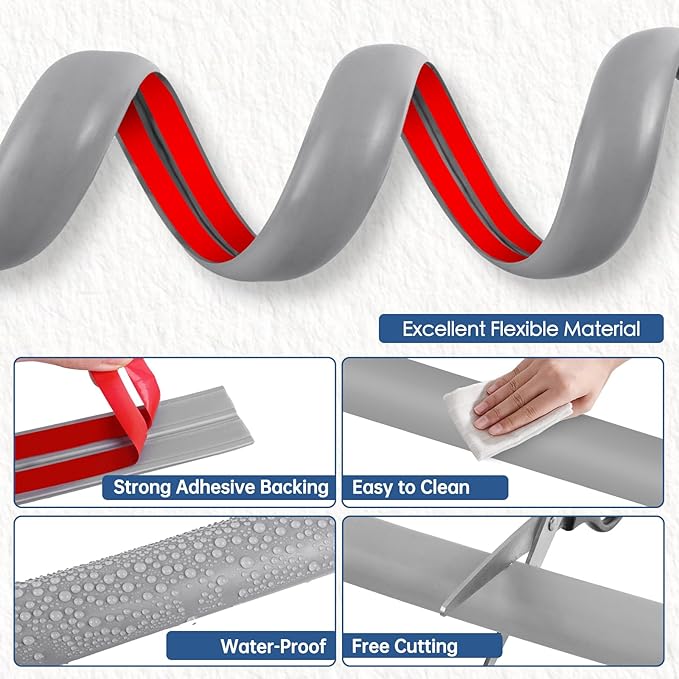 Floor Cord Cover for Wires on Floor Self Adhesive Cord Hider Floor Cable Management Wire Covers for Cords Protector Prevent Cable Trips Cord Cavity W 0.32" x H 0.32", Gray, 10Ft