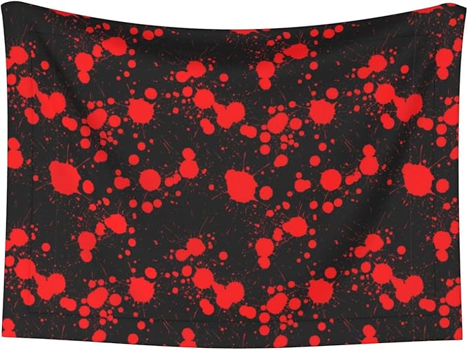 Pet Blanket for Travel and Home, Classic Horror Blood Splatter Black, Reversible Plush Dot Design with Soft Grip Texture on One Side Perfect for Car Seats Moving Vehicles