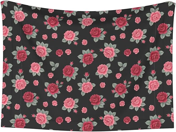 Dog and Cat Blanket in One, Rose Seamless Pattern Pink, Double Sided Plush Throw with Raised Dot Pattern on One Side and Flat Velvet on Other for Variety