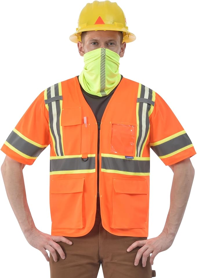 AYKRM 11 color High Vis Reflective Safety Vest for Women Men Security Pocket Zipper
