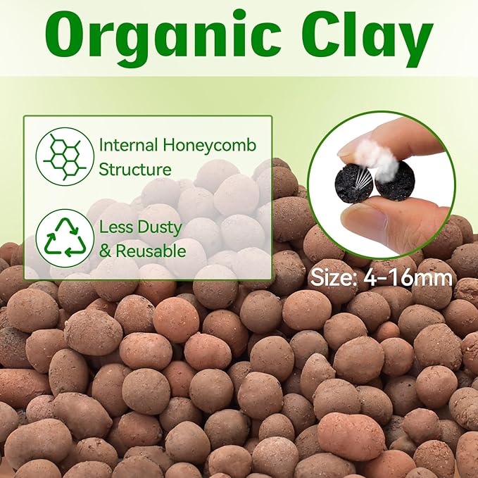 Halatool Reptile Substrate 8QT Leca Clay Pebbles for Reptiles Organic Hydroballs Bioactive Drainage Layer Terrarium Bedding for Leopard Gecko Tortoise Frog Lizard Ball Python