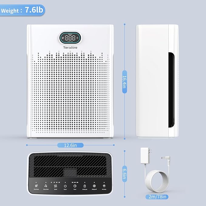 Air Purifiers for Home, PM 2.5 Air Quality Monitor Cover Up to 2200 Ft²
