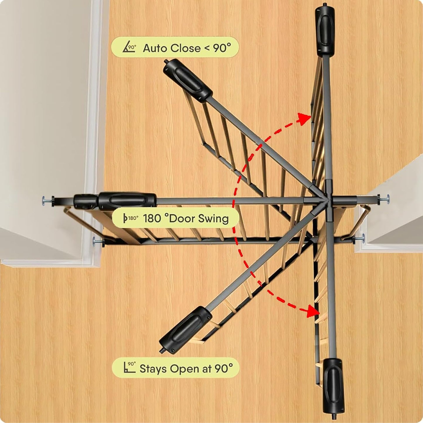 Baby Gates Extra Wide 71.5-76.4 Inch Large Baby Gates for Stairs Tension Pet Dog Gates Indoor for Doorways No Drilling Pressure Mounted Pet Gates for Kids