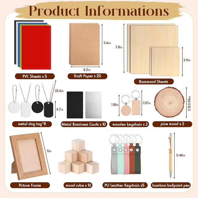 Tondiamo 76 Pcs Laser Material Explore Kit