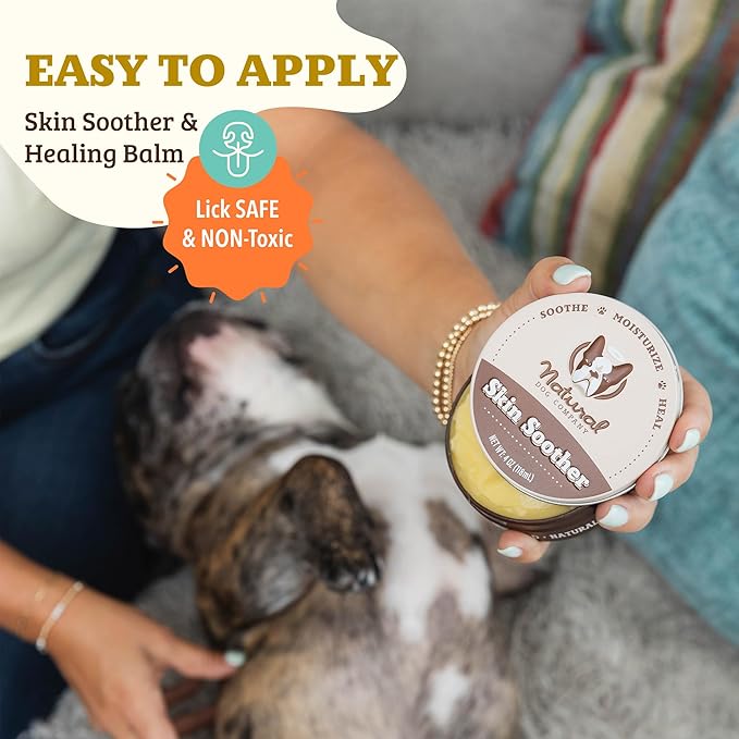 Natural Dog Company Skin Soother Bundle, Includes 2oz Tin + 0.15oz Stick, All Natural Healing Balm for Dogs, Relieves Dry, Itchy Skin, Treats Skin Irritations, Wounds, Hot Spots, Dermatitis