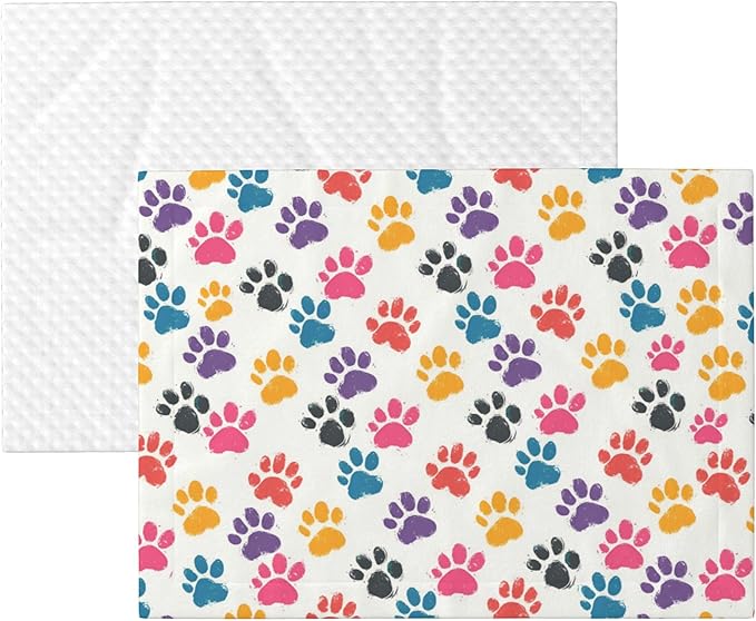 Colorful Paws Blanket for Pet - Dog Throw Blanket 40x30 Rainbow Couch Blankets for Puppy Dogs Cats