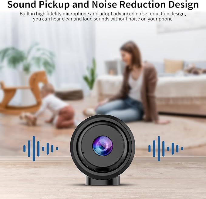 VSTARCAM Tiny WiFi Camera for Home Security 1Pcs, Portable HD Night Vision Motion Detection Remote Surveillance 136° Wide Angle, Baby Monitor Small Motion Activated Camera (CB762-NB)
