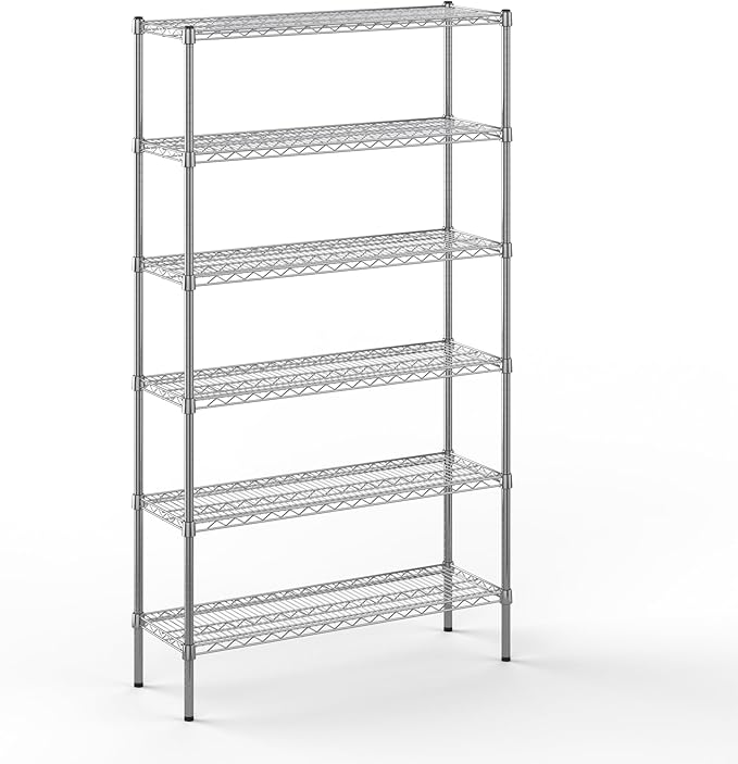 14" Deep x 42" Wide x 74" Height Wire Shelving Kit | 6-Tier | NSF Commercial Storage Rack Unit