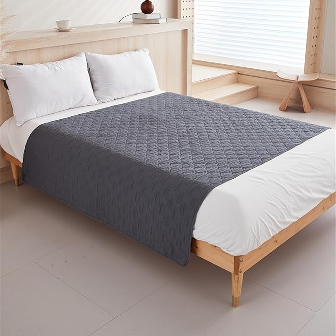 GIBZ Waterproof Dog Bed Blanket Cover Anti Slip Pet Furniture Protector Washable Large Washable Quilted Mat for Indoor, Dark Grey, 100x127cm