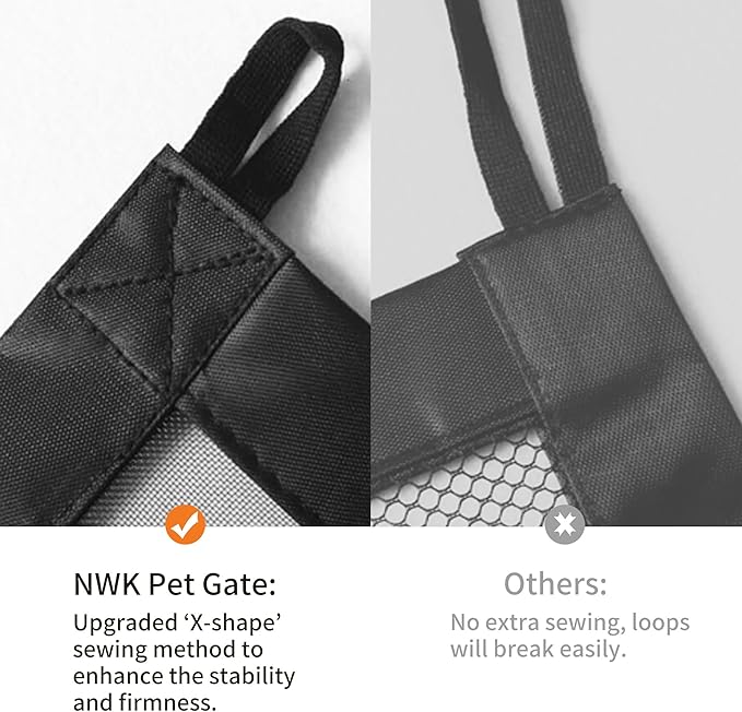 NWK Magic Dog Gate for Stairs Pet Gate for The House Providing a Safe Enclosure for Pets to Play and Rest, 6 Hooks Design (30'' X 30'')