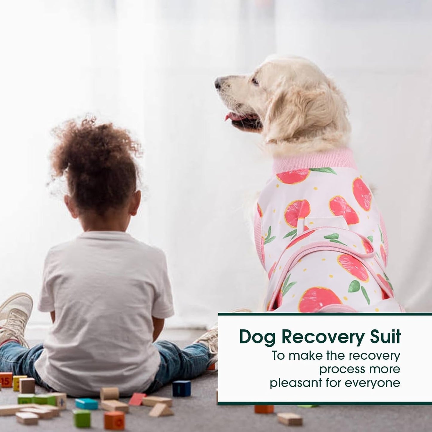 Kuoser Dog Surgery Recovery Suit, Dog Recovery Suit Male Neuter, Soft Female & Male Pet Surgery Wear, Breathable Pet Healing Garment for Post-Procedure Care, Pink XXL
