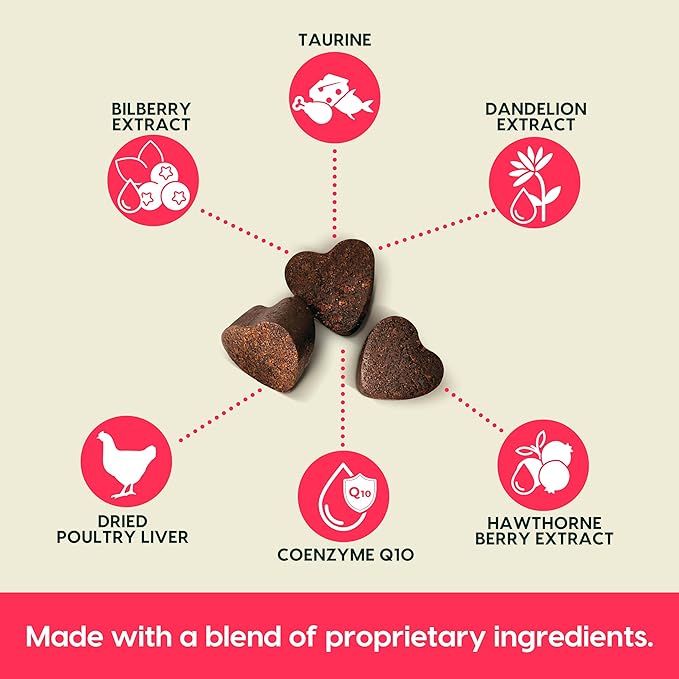 ARK NATURALS Gray Muzzle Heart Healthy Wags Plenty Dog Chews, Vet Recommended for Senior Dogs to Support Heart Muscle, Blood Pressure and Circulation, Natural Ingredients, 60 Count,Red,71002