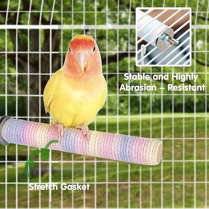 4 Pcs Parakeet Toys,Colorful Bird cage Accessories,Bird Swing,Chewing Wooden Perch, Bird Toy for Parakeets,Cockatiel