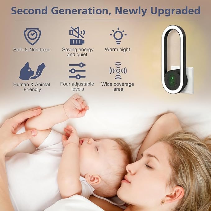 Upgrade Pawshield for Dogs & Cats, Indoor Home Guardian Device with Soft Indicator Light, Plug-in Ready, Chemical-Free & Non-Disruptive (Black-1PCS)