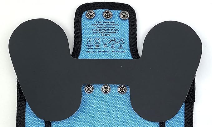 DOWN UNDER OUTDOORS 4 Pack Medium-Large Saddles with Adjustable Straps, Poultry Saver, Protector, Apron, Supplies, Care Products (Blue)