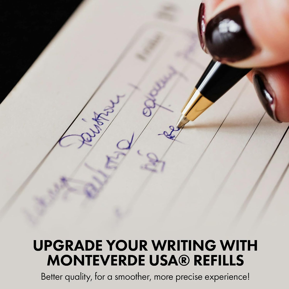 Monteverde Ballpoint Refill to Fit Lamy Pens, Medium, Blue/Black, 6 Pack