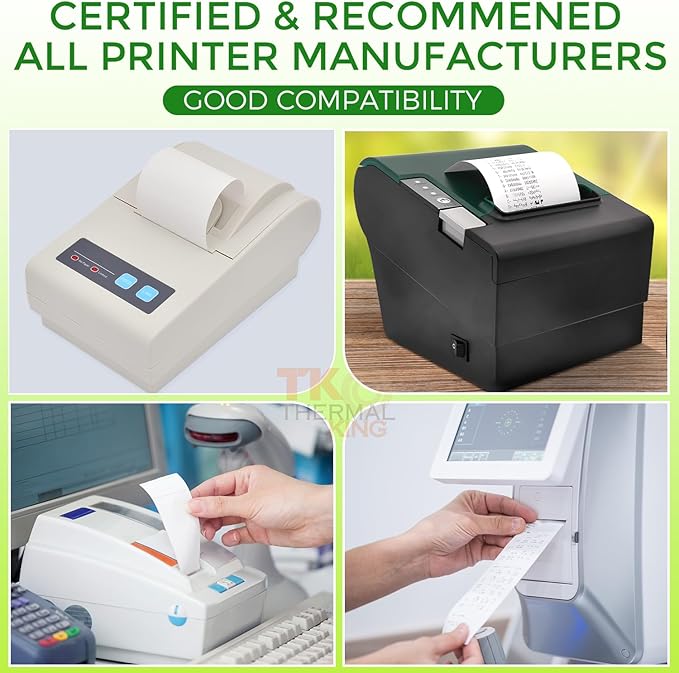 (200 Rolls) 3 1/8" x 230' Thermal Paper, POS Receipt Paper for Retail Business Cash Register, Fits Most Credit Card Terminal Point Of Sale
