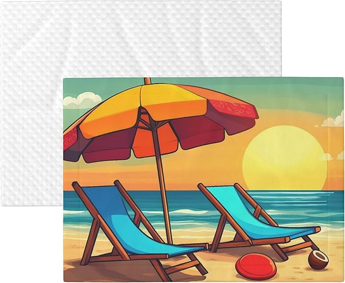 Waterproof Dog Blanket Soft Pet Blanket for Puppy Cat, Fleece Cat Throw Blankets for Furniture Bed Couch Sofa Reversible - Vintage Beach Sunset