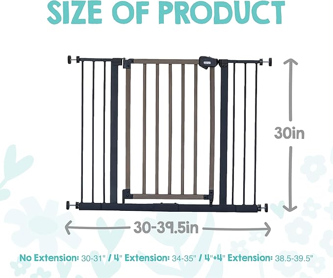 Regalo SAFETY 39" Extra Wide Wood Accent Baby Gate, Pressure Mount for Doorways & Bottom of Stairs, Babies, Toddlers & Pets, Ages 6–24 Months, TESTED & TRUSTED, AMERICAN DESIGNED, FAMILY OWNED