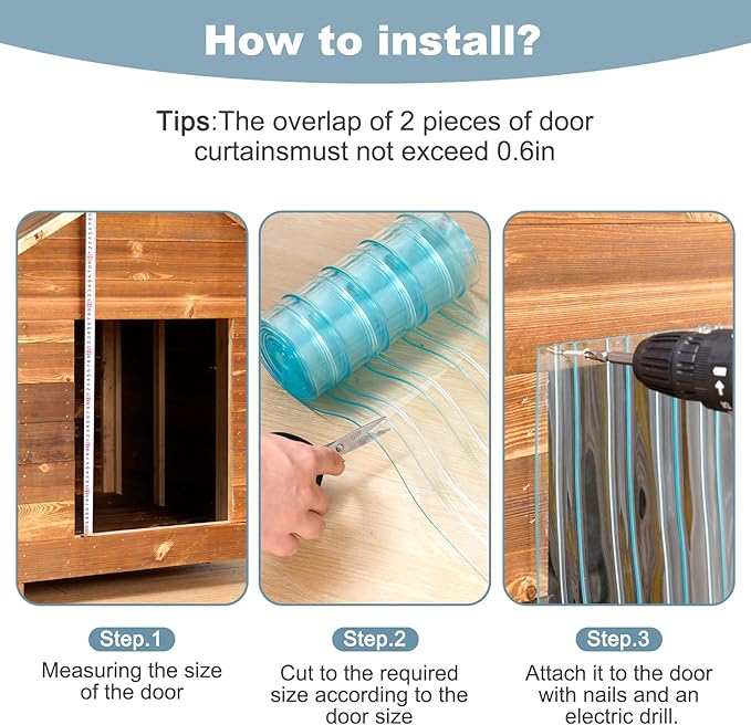 Uross Dog Door Replacement Flaps - 10.8 FT x 7.9 in Weather DIY Cat Door Flap, Doggie Door Replacement Flaps, Vinyl Plastic for Dog House, Ideal Large Pet Door Replacement Flap
