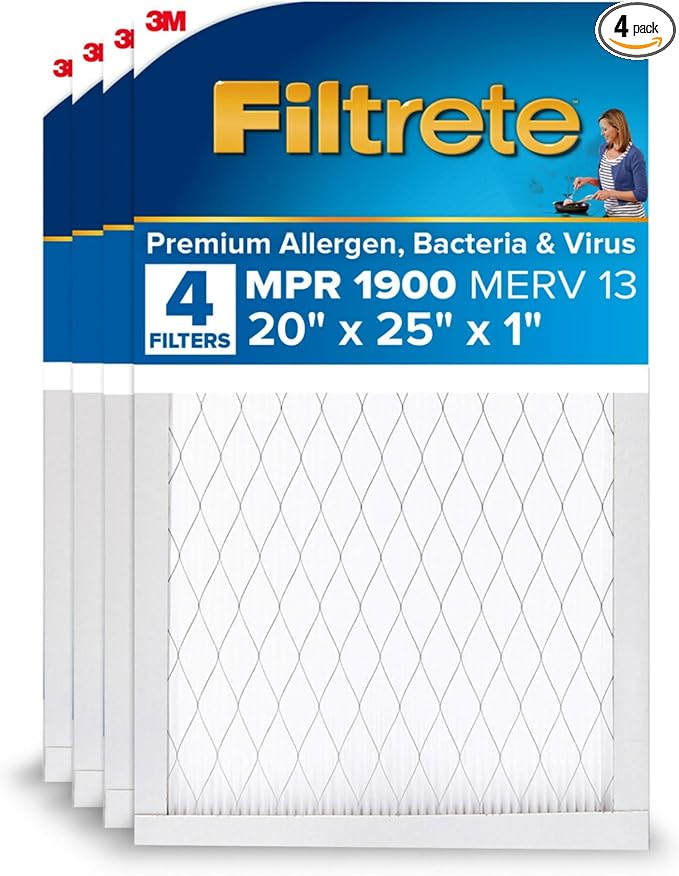 Filtrete 20x25x1 AC Furnace Air Filter, MERV 13, MPR 1900, Premium Allergen