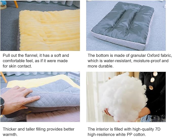 Dog Bed,pet Beds & Furniture,Machine-Washable Cushion for Dogs and Cats,Suitable for Dogs, Floor Furniture Use Yellow L