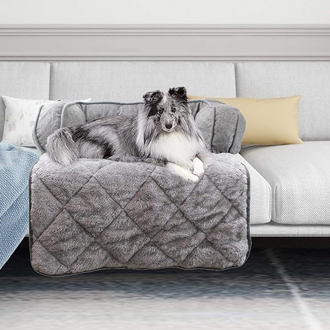 Pet Dog Bed Furniture Protector Cover Dog Couch Sofa Cushion Bed with 3-Sides Removable Cushions, Washable Collapsible Pet Blanket Mat Cave for Dog Cat and Other Animal