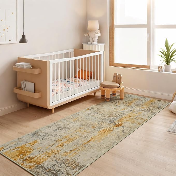 Runner Rug for Kitchen Beige Hallways Runner Rug Non Slip 2'6''x8' Washable