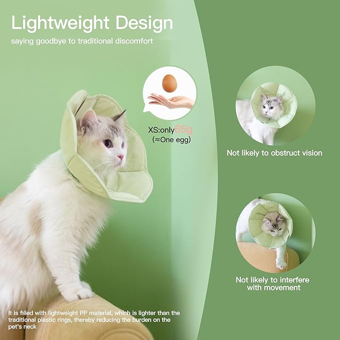 Touchdog Foldable Dog Cone Collar for Cats & Dogs - Adjustable Soft Recovery Collar with Waterproof PU Coating, Lightweight Design, 24.5cm/9.6in Wide Barrier (Green, XL)