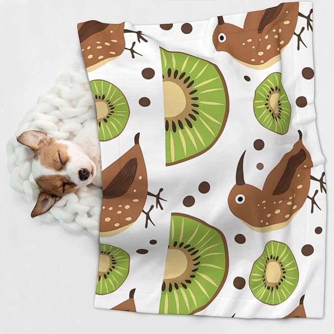 Kiwi Birds Kiwi Fruit Slices Dog Blankets for Small Dogs, Puppy Blanket Cute Pet Blanket for Dog, Puppy, Cat, Kitten Large