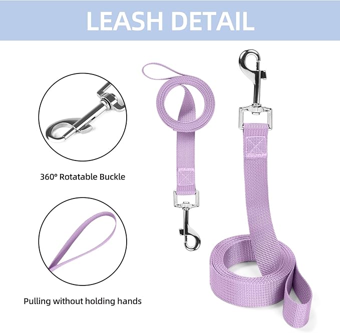 Small Dog Harness and Leash Set, Breathable Mesh Puppy Harness, Adjustable Dog Harness for Small Medium Large Dogs, No-Pull Pet Harness for Daily Walking (Blue, Large)