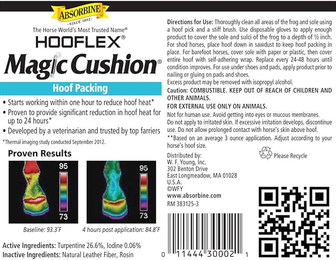 Absorbine Hooflex Magic Cushion, Veterinary Formulated Fast-Acting Relief, Reduce Hoof Heat for up to 24 Hours, 28 lb Tub