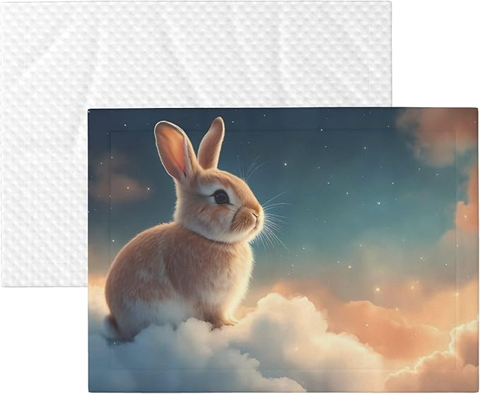 Waterproof Dog Blanket Soft Pet Blanket for Puppy Cat, Fleece Cat Throw Blankets for Furniture Bed Couch Sofa Reversible - Starry Sky Cloud Cute Rabbit