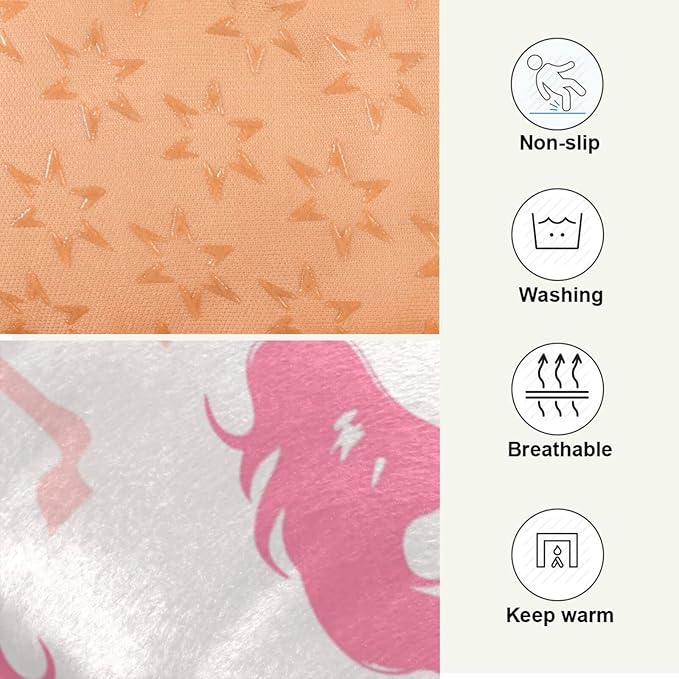 Pet Bed Pink Unicorn Dog Bed Mat Absorbing Non Slip Pad Pet Sleeping Mat for Small, Medium, and Large Dogs Puppy Cat 36 in x 24 in