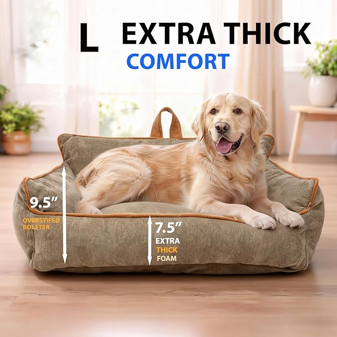 Orthopedic Dog Bed,Large Dog Bed,Memory Foam Washable Dog beds,Medium & Large Dogs,Waterproof,L(30"x24"x14")