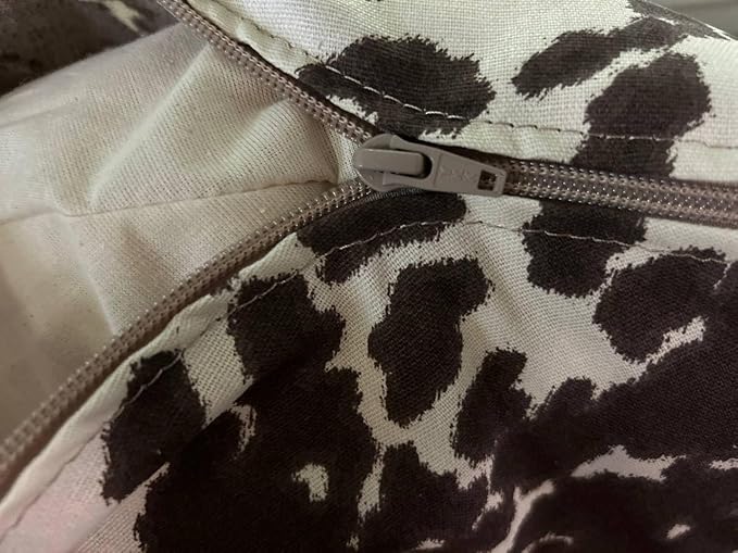 Organic Cotton Canvas Dog Bed: Removable Cover, Natural Fill - Made in USA (Cow Print Brown White, Small 24" x 7" inches)