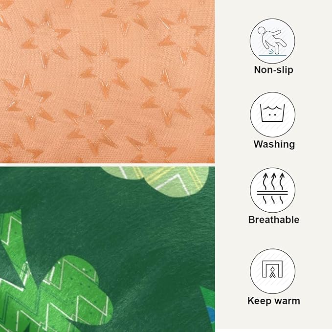 St. Patrick's Stripes Shamrock Pet Bed Cute Dog Bed Mat Absorbing Non Slip Pad Pet Sleeping Mat for Small, Medium, and Large Dogs Puppy Cat 24 in x 18 in