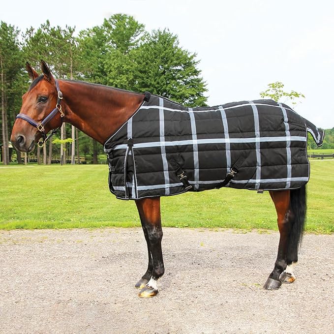 Country Pride Highland 1200D Lightweight Stable Blanket (70, BlackPlaid)