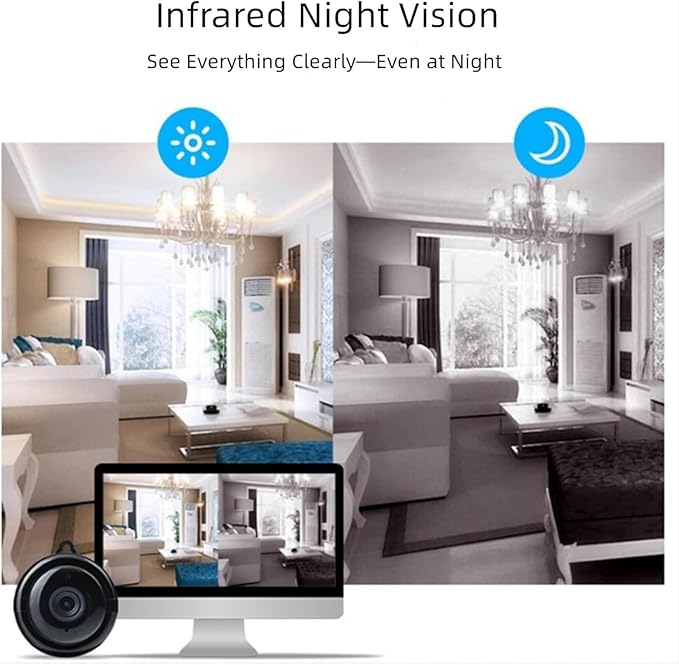 Upgraded Ultra-Invisible No-Plug Camera, Smart WiFi Home Security Monitor with Invisible Mini Camera Wireless, HD Live Streaming Indoor Cameras for Pet Monitoring, Motion Alerts, Easy Setup (1Pcs)