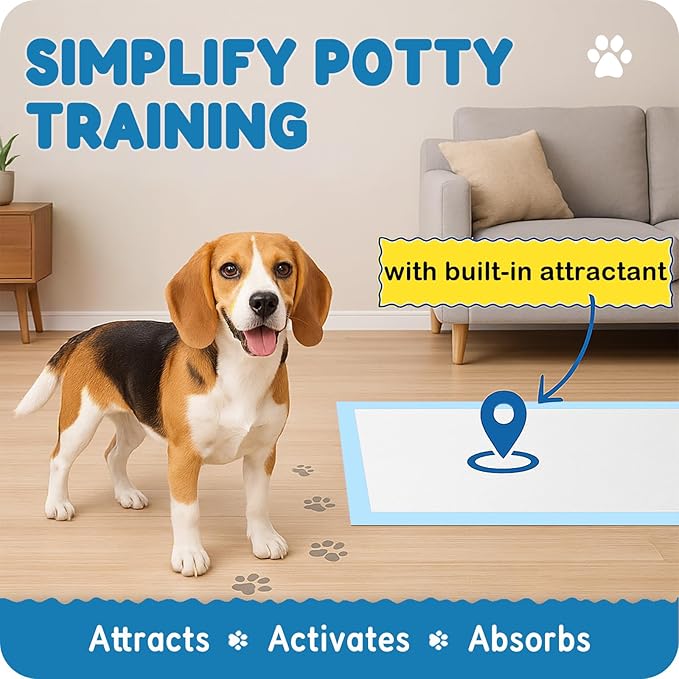 MoMoCo Puppy Pads 23" x 23", 6-Layer Super Absorbent Dog Pee Pads, Leak-Proof Dog Training Pads for Hardwood Floors & Apartments, Flash-Dry Disposable Potty Pads for Puppies & Senior Dogs, 100 Count