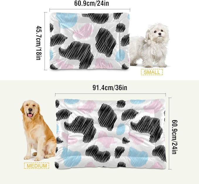 Milk Cow Print Pet Bed Cute Dog Bed Mat Absorbing Non Slip Pad Pet Sleeping Mat for Small, Medium, and Large Dogs Puppy Cat 24 in x 18 in