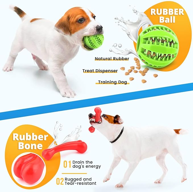Puppy Toys 8 Pack for Small Dogs, Luxury Dog Chew Toys with Squeaky Plush Toys, Rope Toys and Ball, Teething Toys for Puppy Supplies