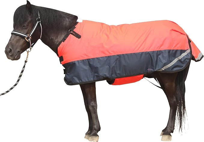 Foal/Mini Horse Size 30"-48" Waterproof & Breathable 300 Denier Winter Turnout Blanket with 150g Polyfill Fluorescencered Large