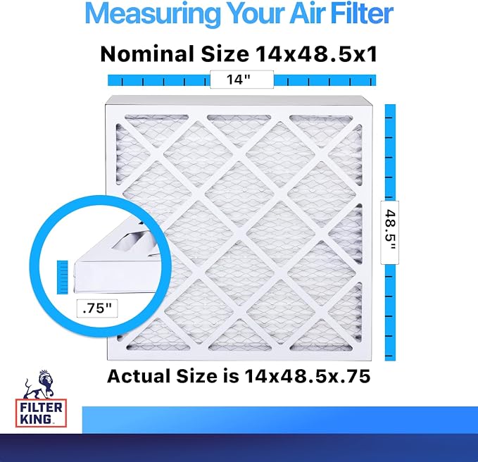 Filter King 14x48.5x1 Air Filter | 4-PACK | MERV 8 HVAC Pleated A/C Furnace