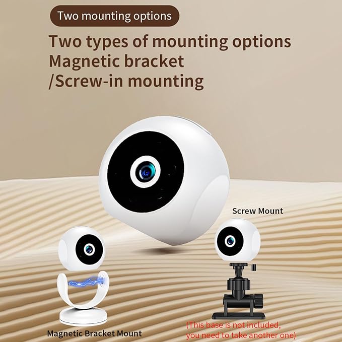 Pets Camera with Magnetic Bracket, 1080P Indoor Wireless Camera, 170° Wide Angle White - Smart Motion Detection, Infrared Night Vision, Home Safety Monitor