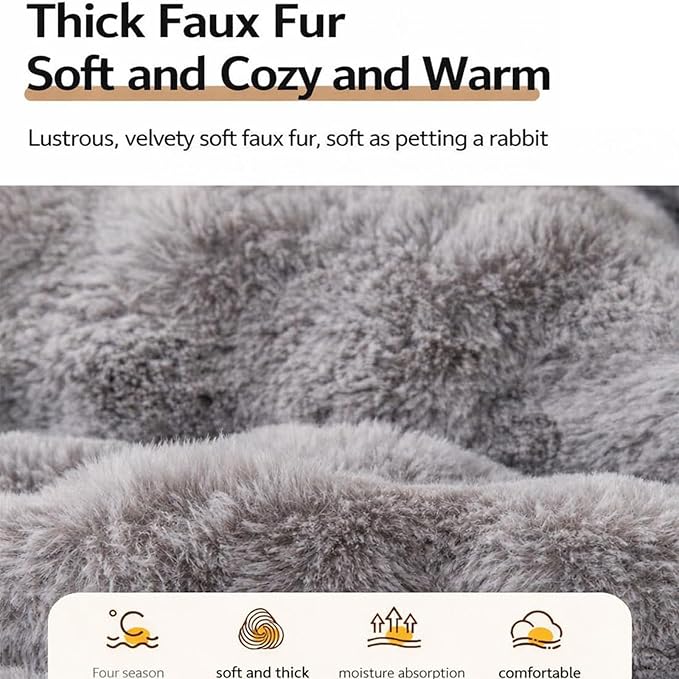 Dream Cloud Pet Sofa Bed Machine Washable Waterproof Supportive Comfort Non-Slip Plush Pet Couch Bed with Raised Edge for Sofa Car Floor, Small Medium Dogs Cats, Furniture Protector (Coffee1)